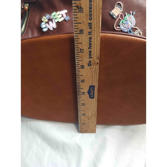 MICHAEL Michael Kors Shoulder Bag Brown Leather Lady Bug Patches Purse Casual - Picture 2 of 9